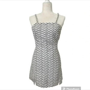 AYR Y2K Spaghetti Strap Tweed Dress Size 0 White Mini Cocktail